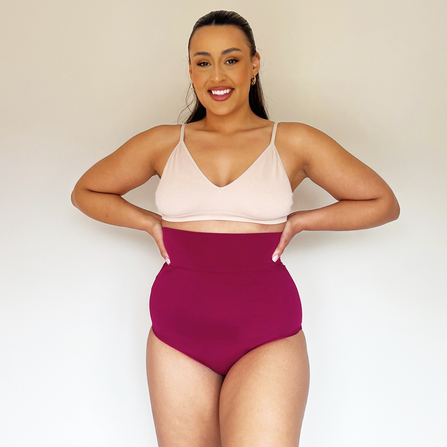 Super High Waist Knickers i ekologisk bomull - Raspberry Pie