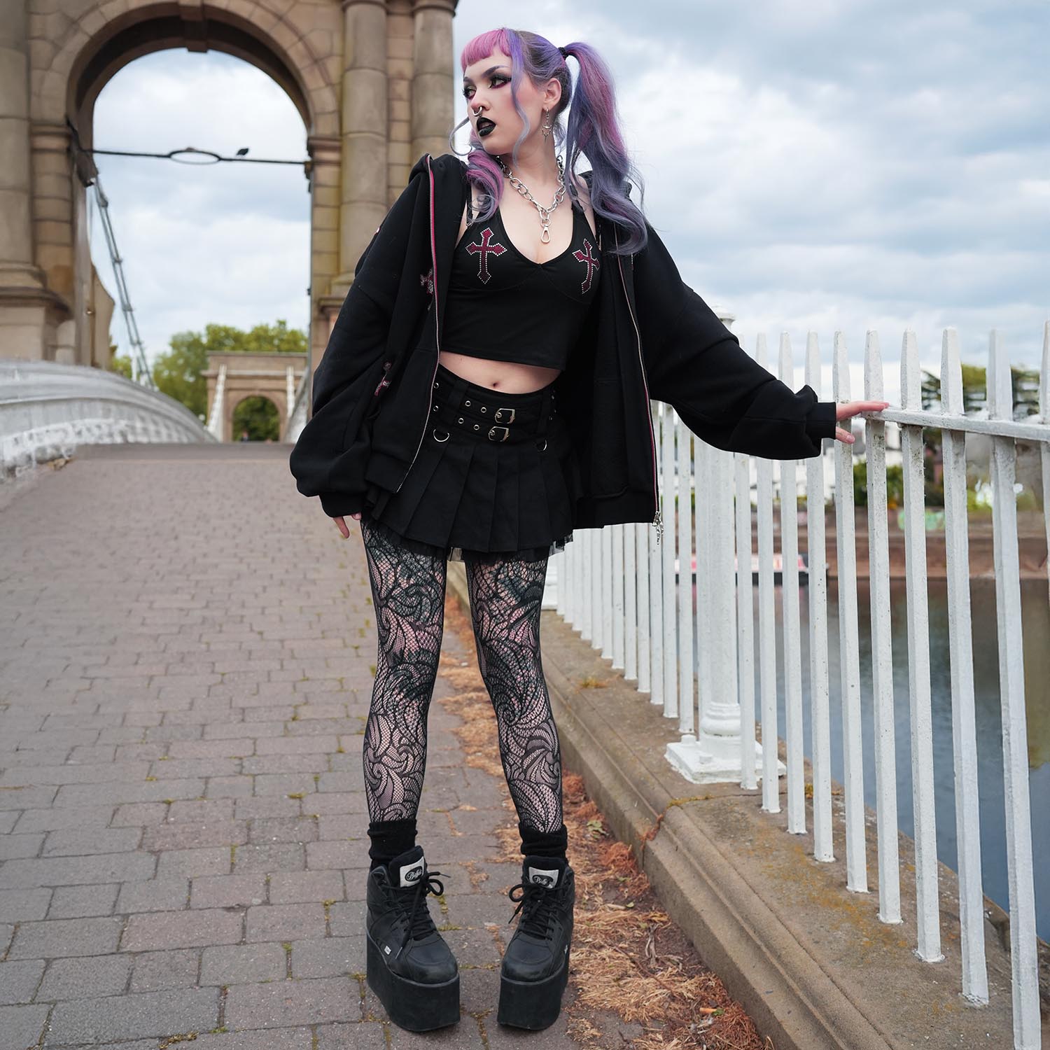 Thighs The Limit Fishnets - Timewarp - Svart