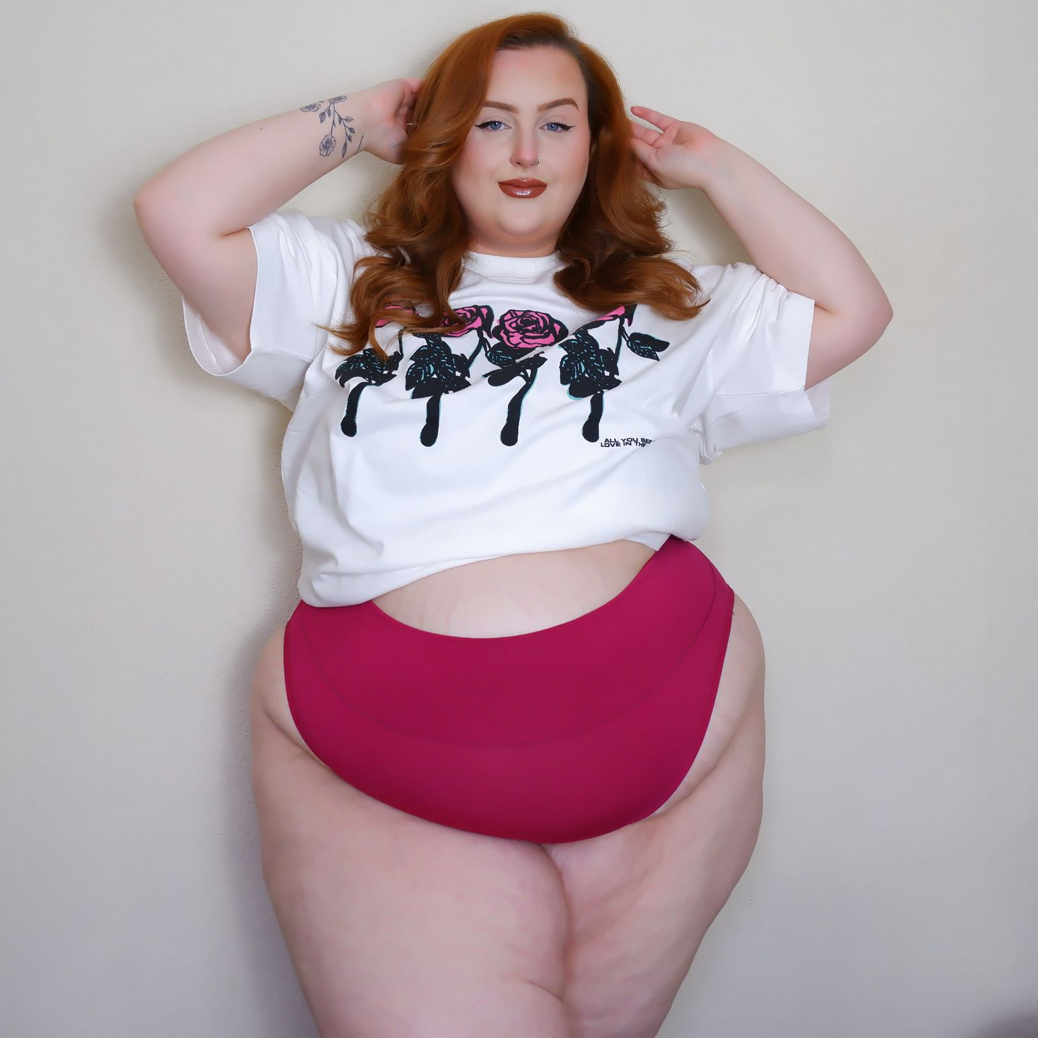 Super High Leg Knickers i ekologisk bomull - Raspberry Pie