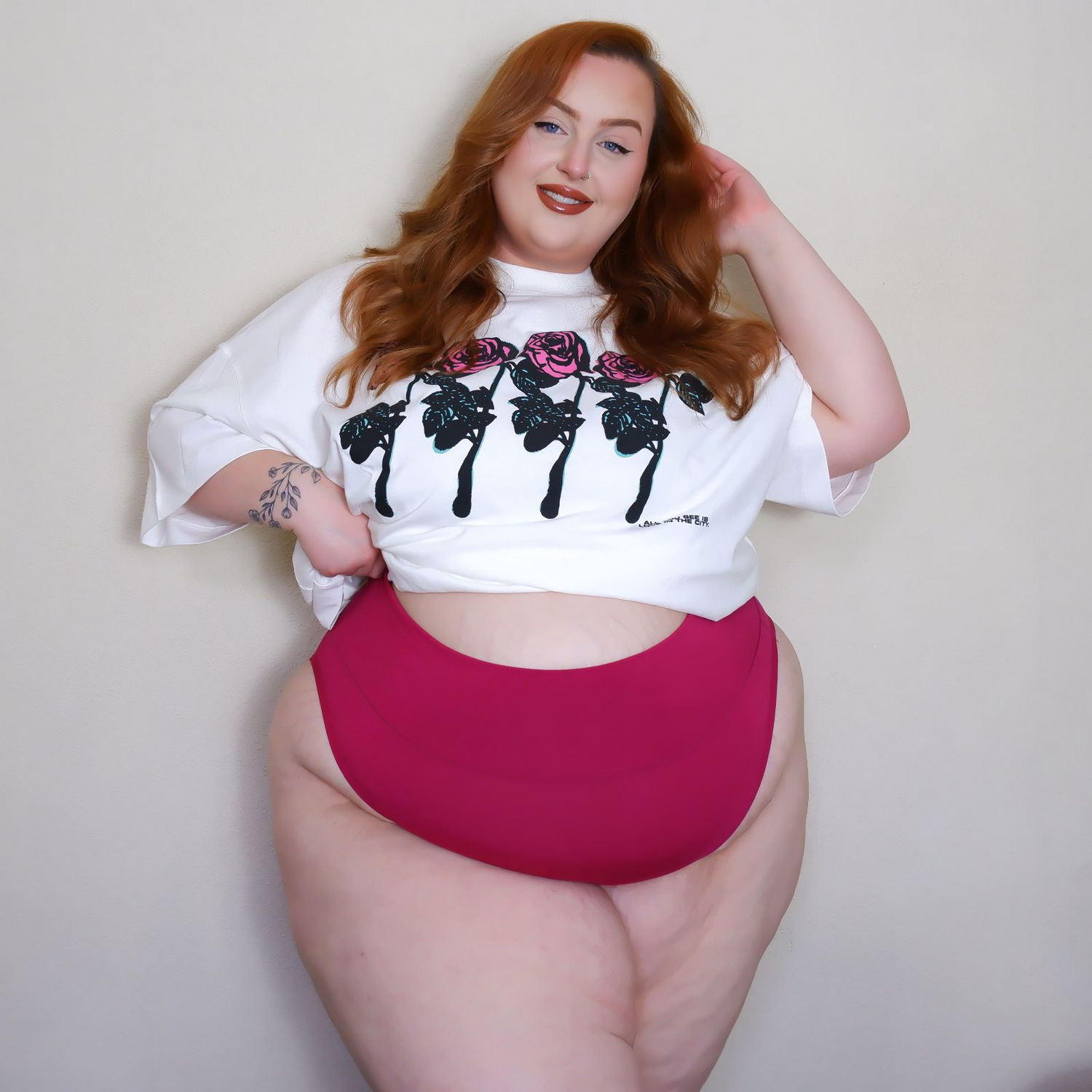 Super High Leg Knickers i ekologisk bomull - Raspberry Pie