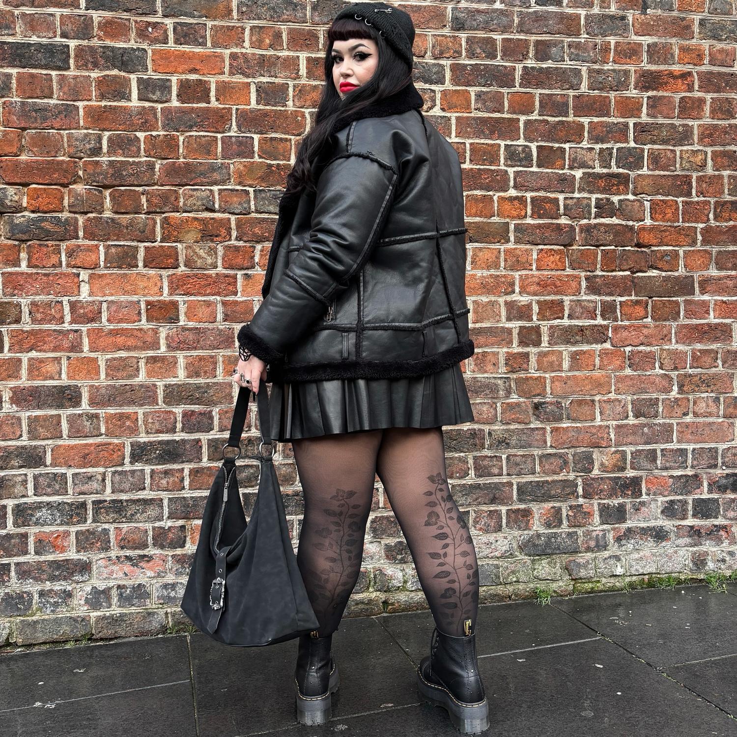 30 Denier Sheer Tights - Corra Bloom Blomstersöm - Svart