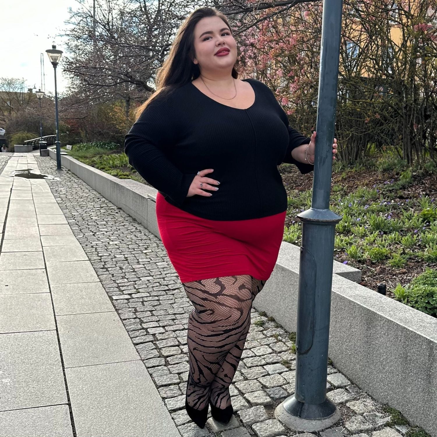 Feline Myself - Tigerrandiga nätstrumpor