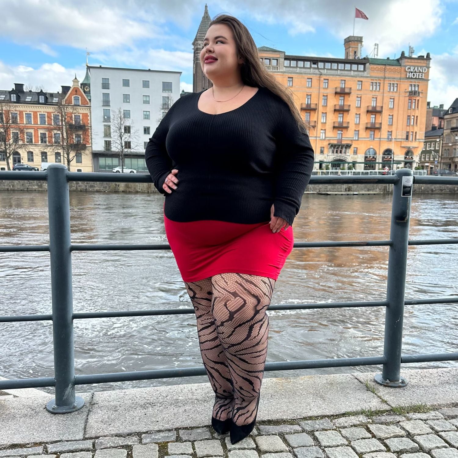 Feline Myself - Tigerrandiga nätstrumpor