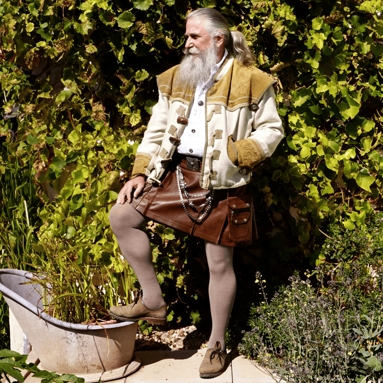 Tights i merinoull - Sand Dollar