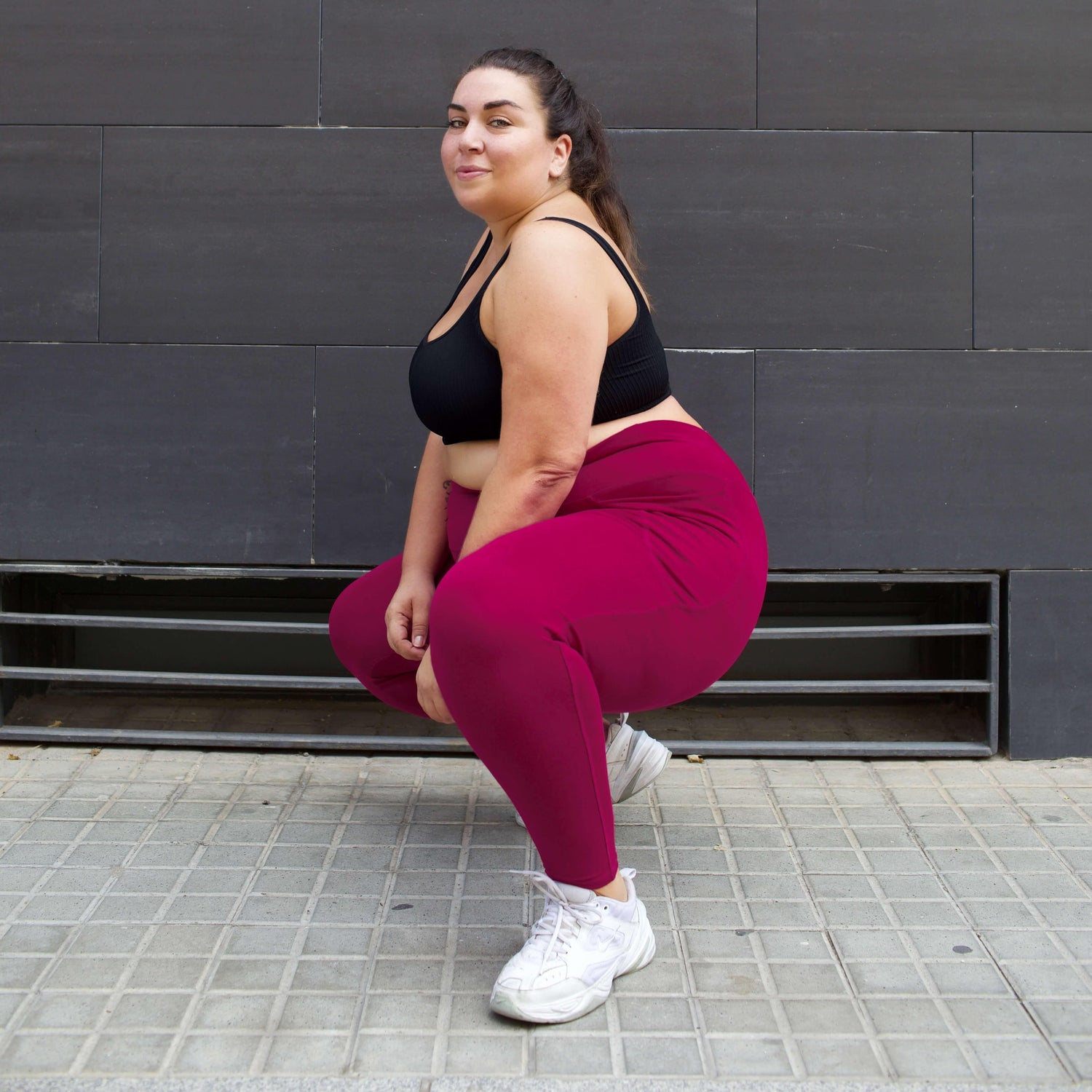 Squat Proof korta leggings - Raspberry Pie