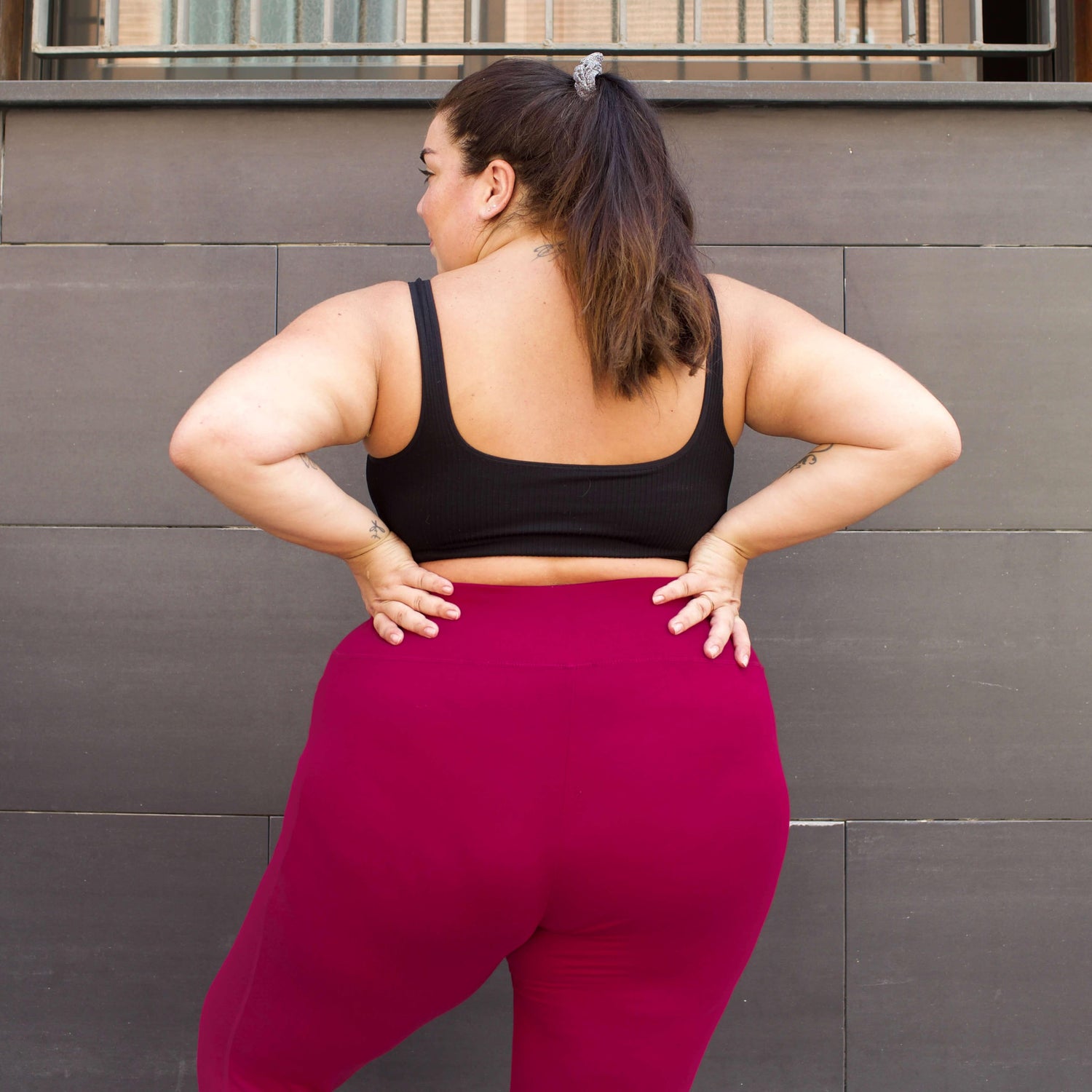 Squat Proof korta leggings - Raspberry Pie