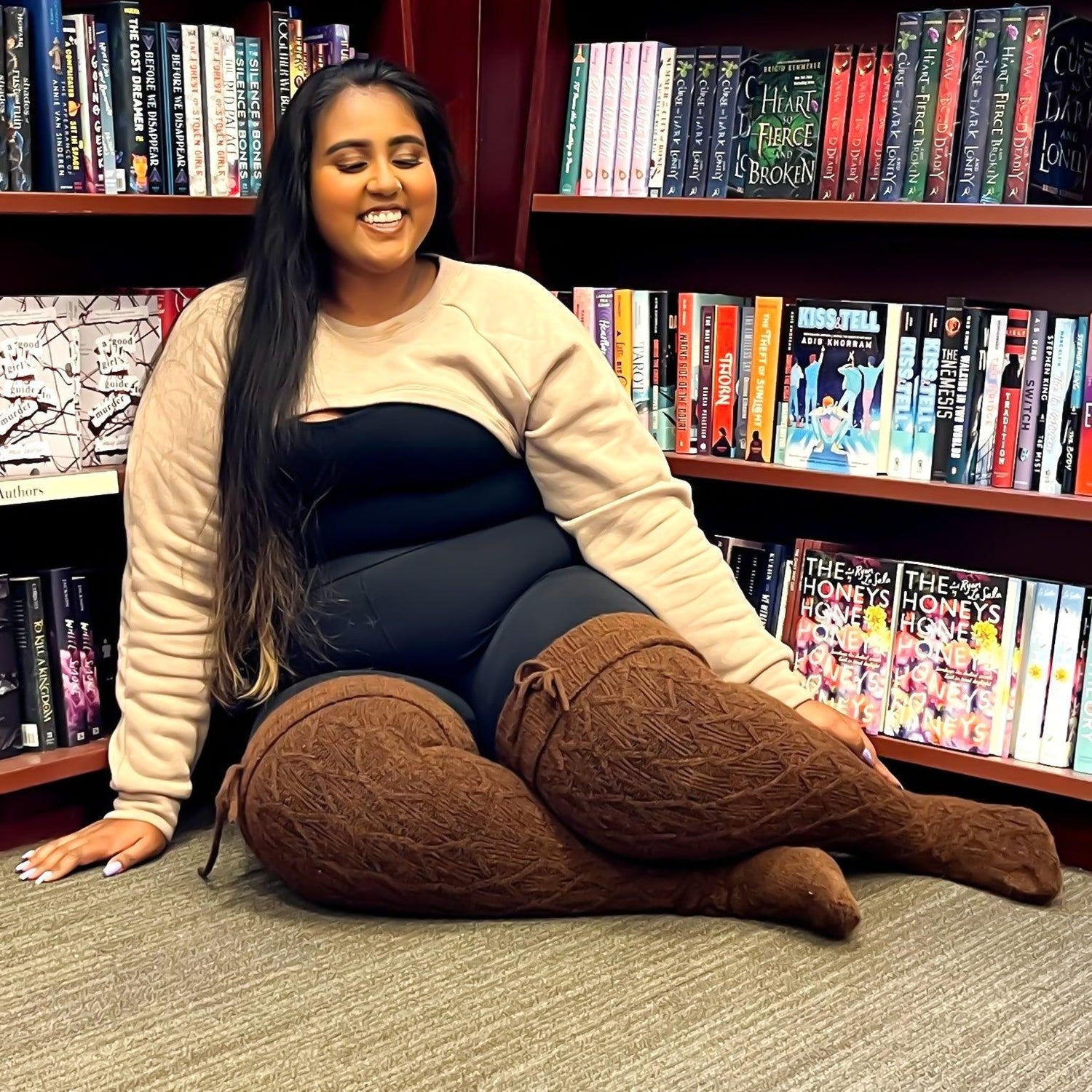 Lårhöga strumpor - Varm choklad