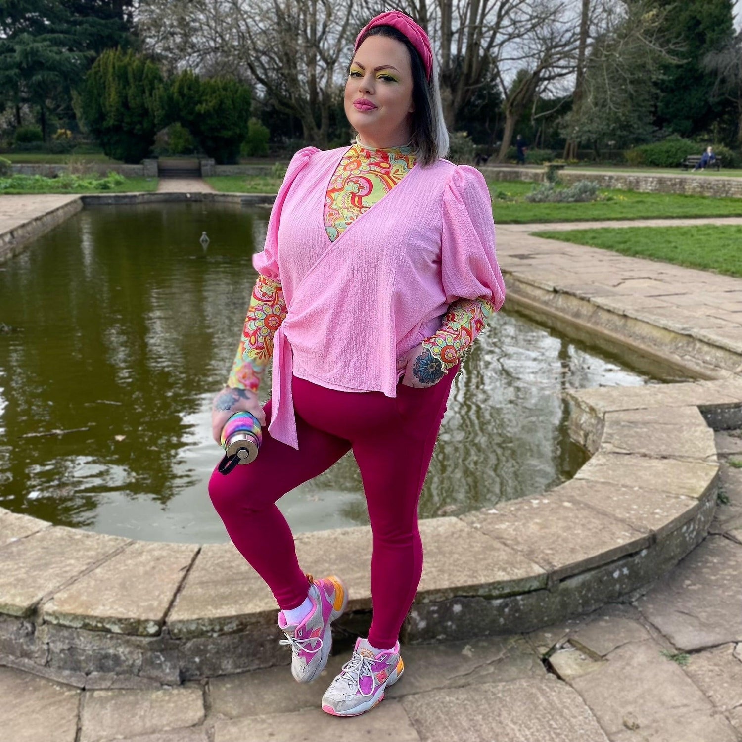 Squat Proof Långa Leggings - Raspberry Pie