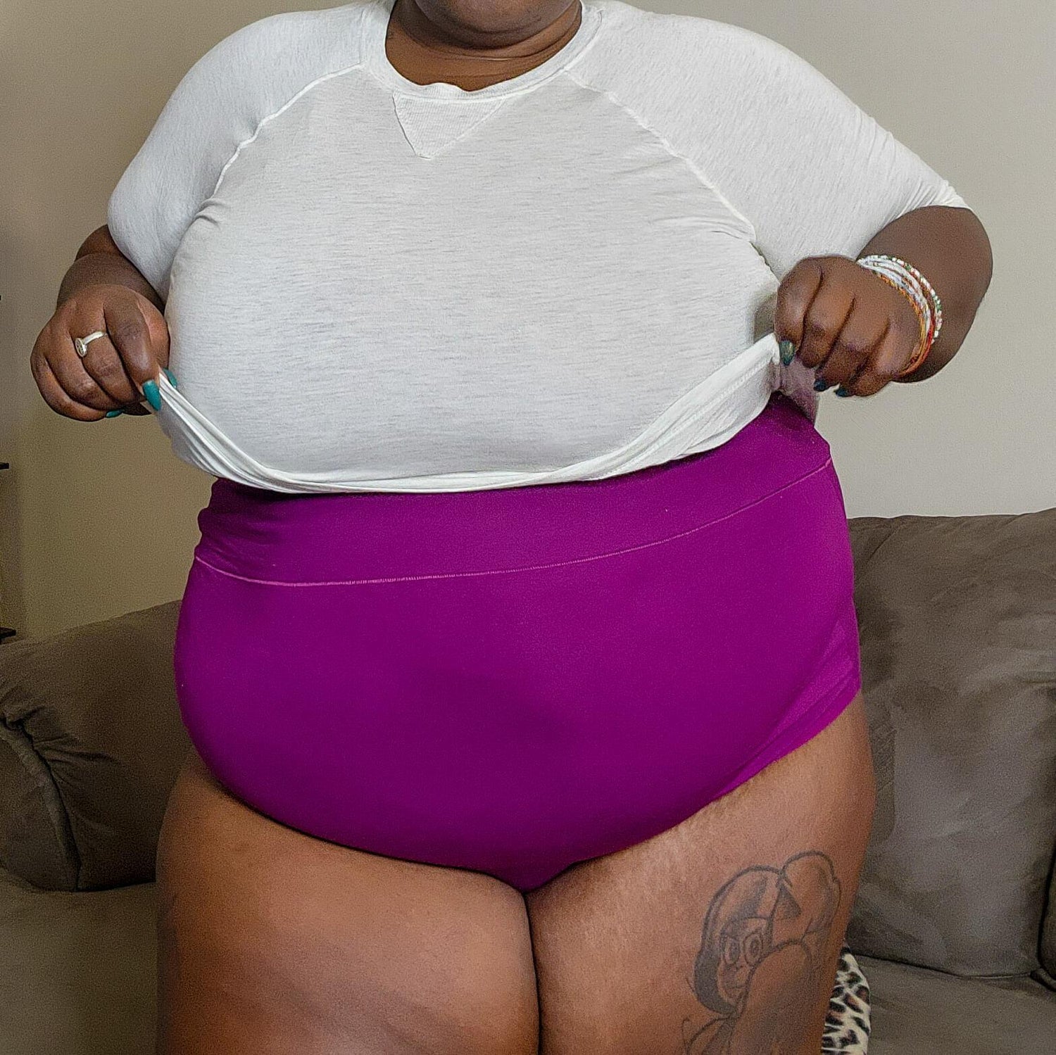 Super High Waist Knickers i ekologisk bomull - Figgy Pudding