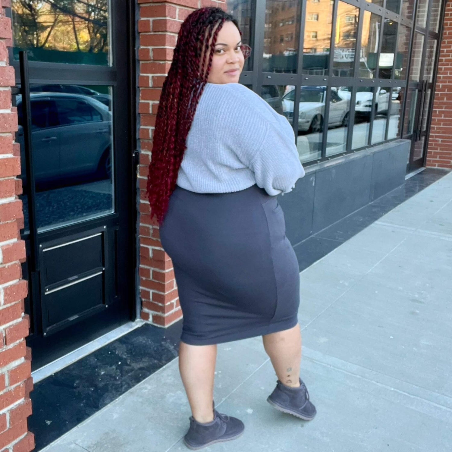 Pencilkjol - Skiffergrå