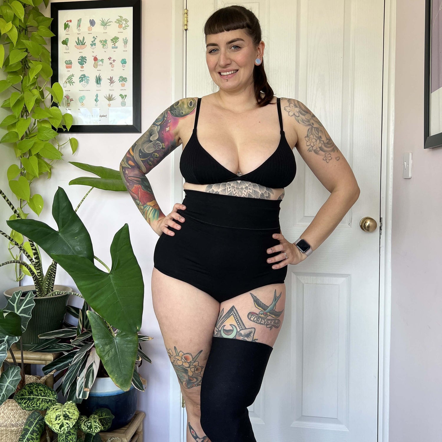 Super High Waist Knickers i ekologisk bomull - Svart