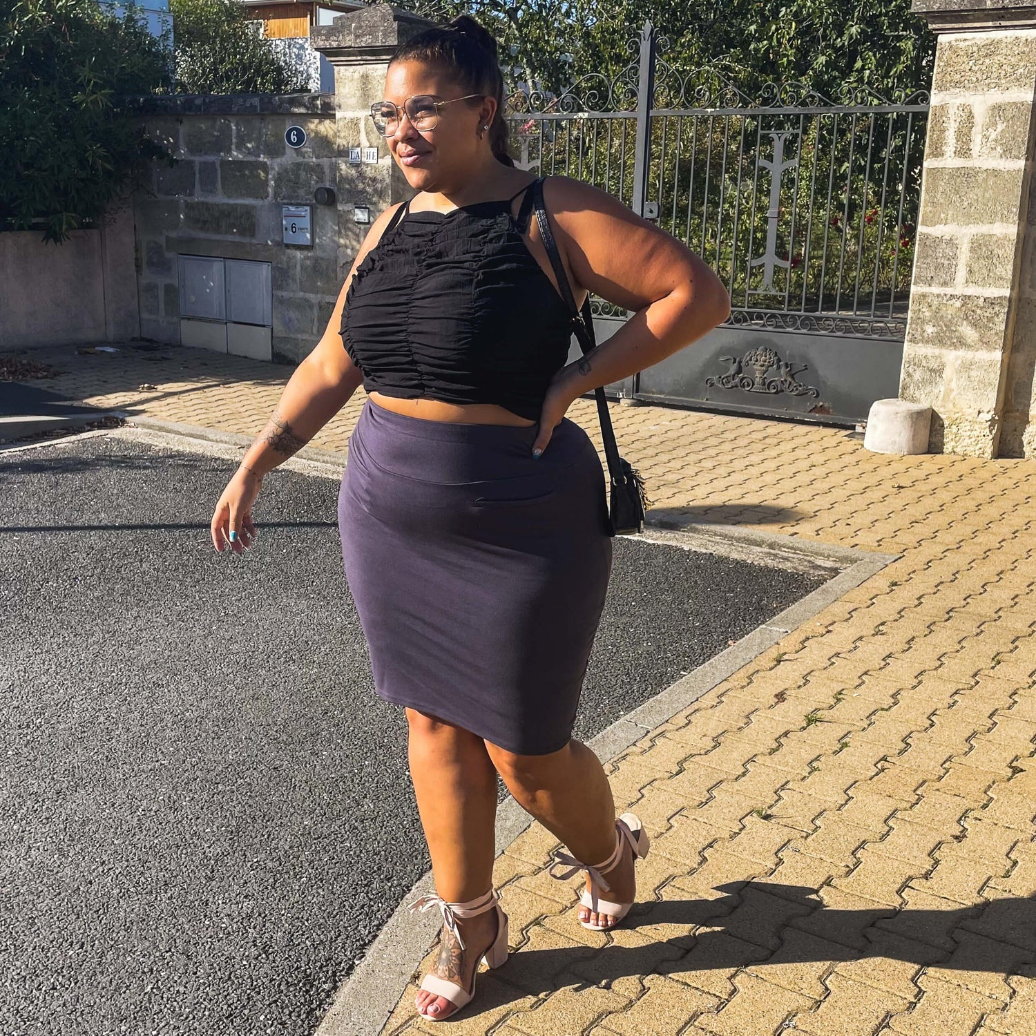 Pencilkjol - Skiffergrå