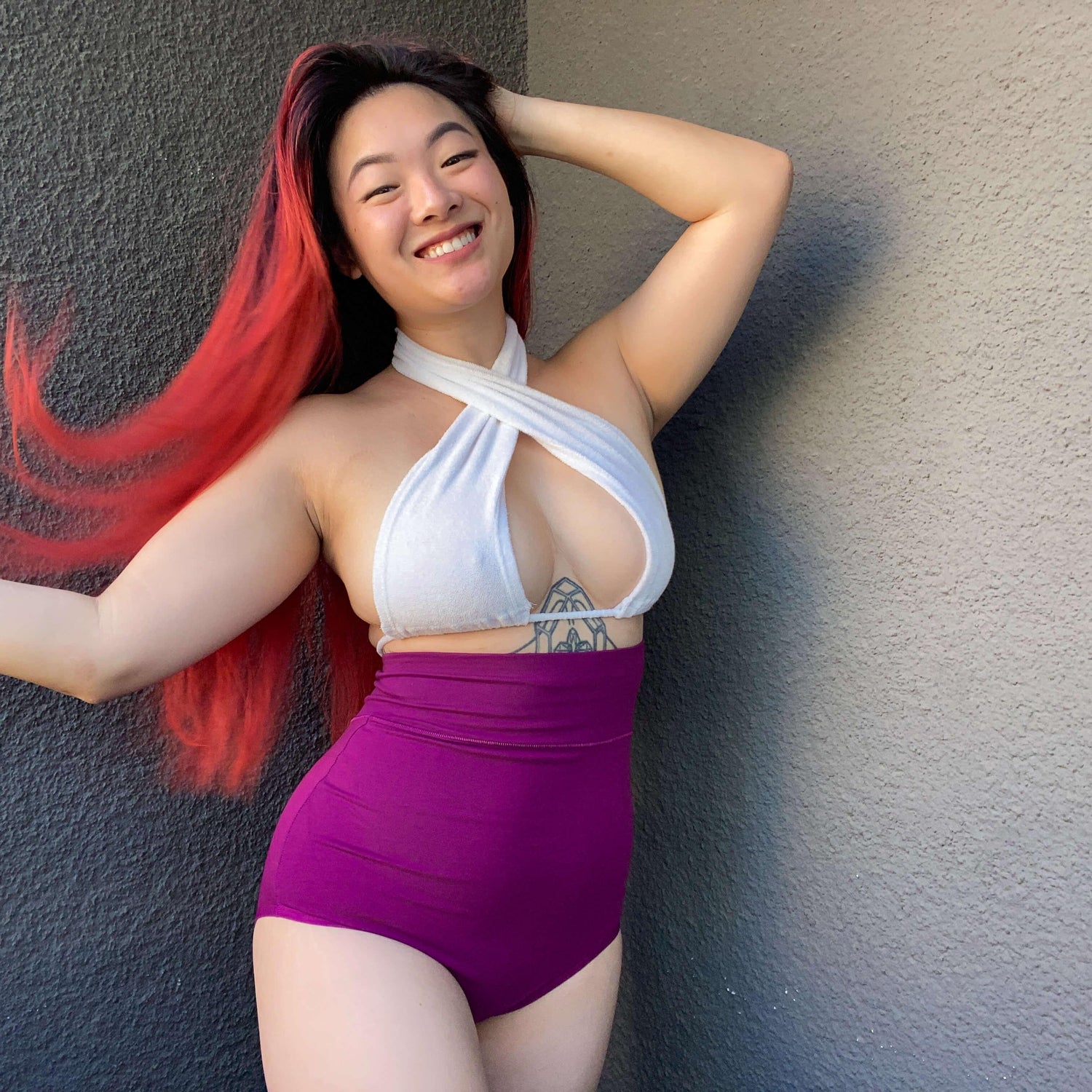 Super High Waist Knickers i ekologisk bomull - Figgy Pudding