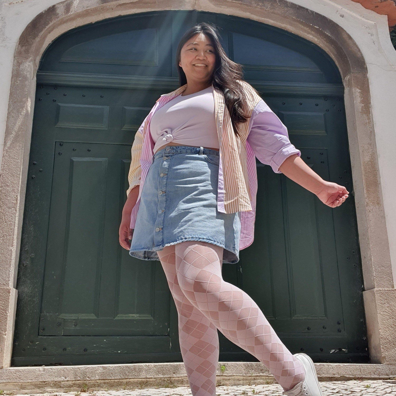 Strumpbyxor - 40 Denier Diamonds - Pétale De Rose