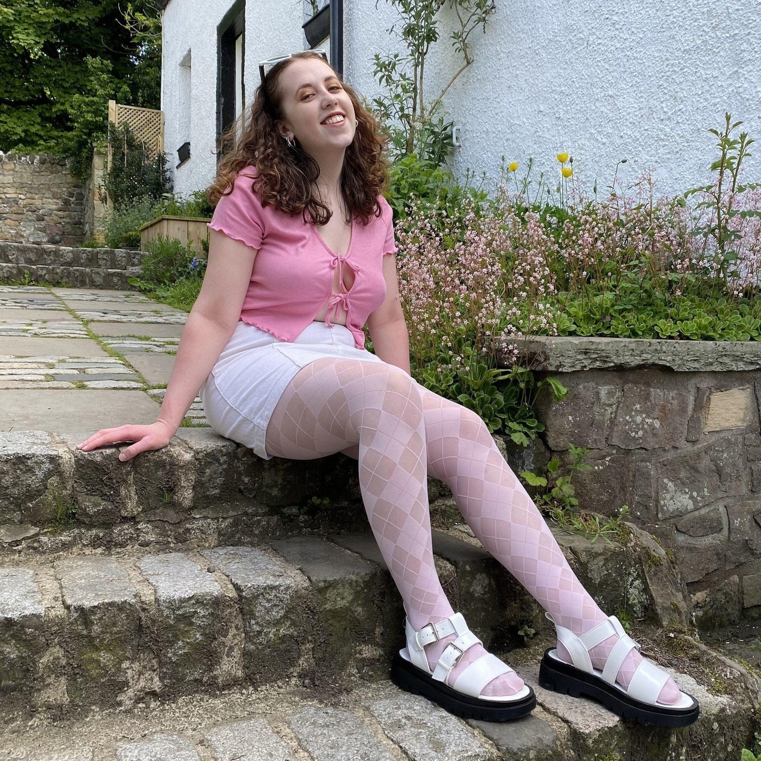 Strumpbyxor - 40 Denier Diamonds - Pétale De Rose