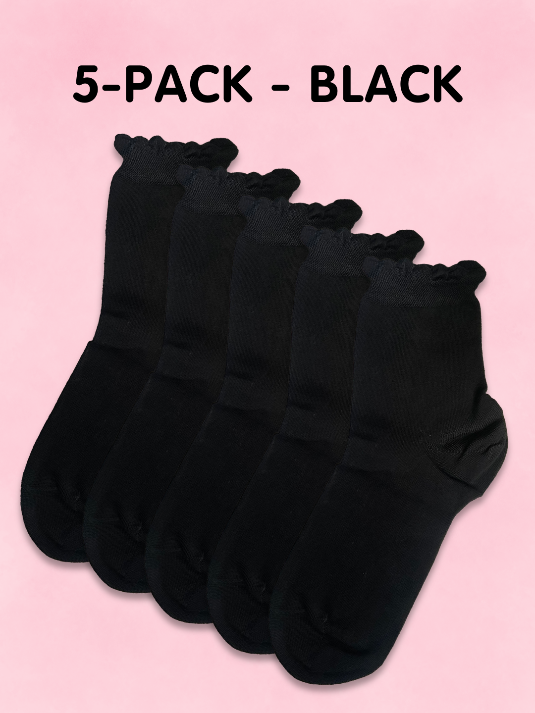 Ultimate Bamboo Ankle Socks - 5 Pairs in Black