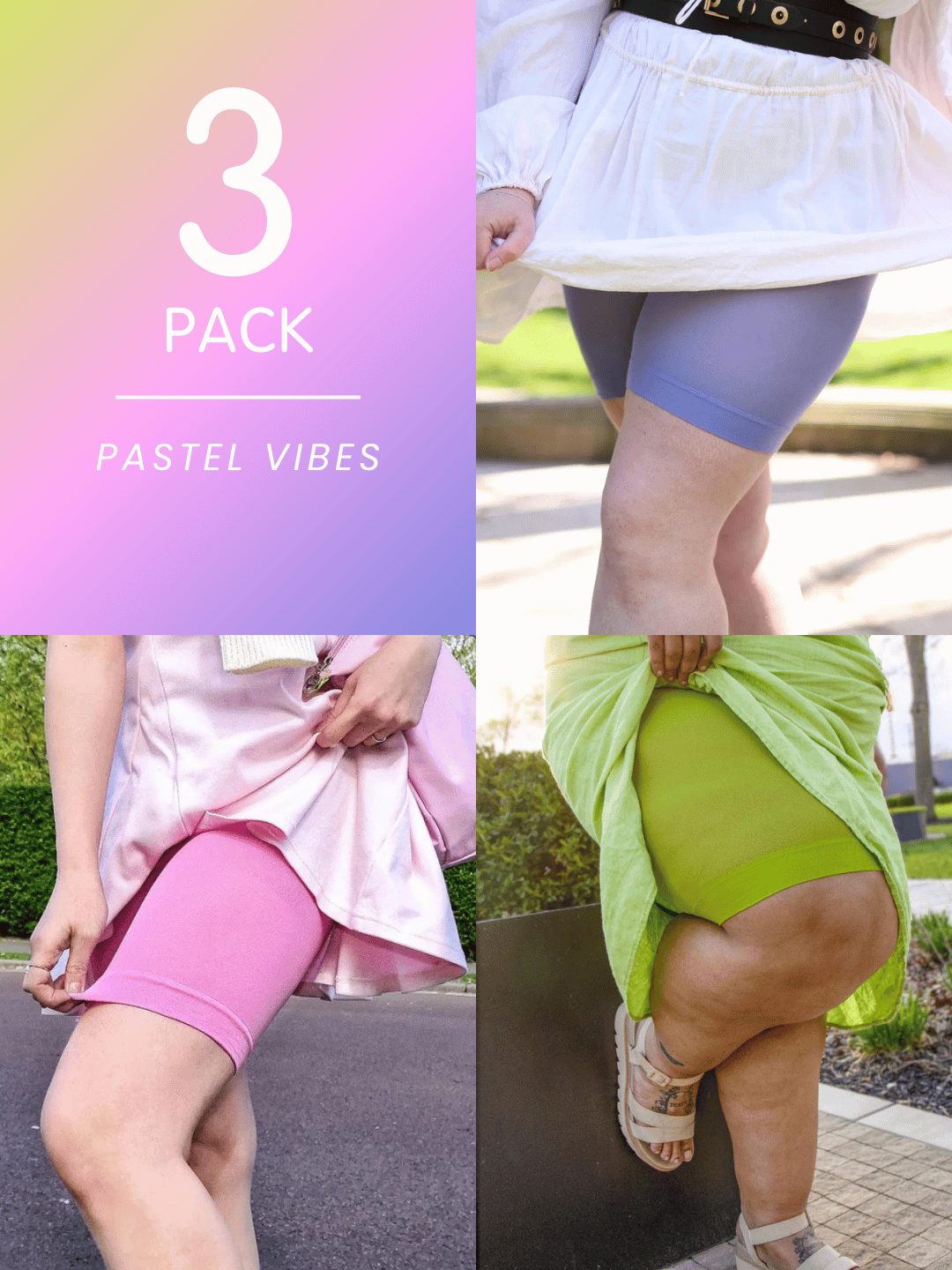 3 Pack Pastel Bundle - Stay Cool Chub Rub Shorts