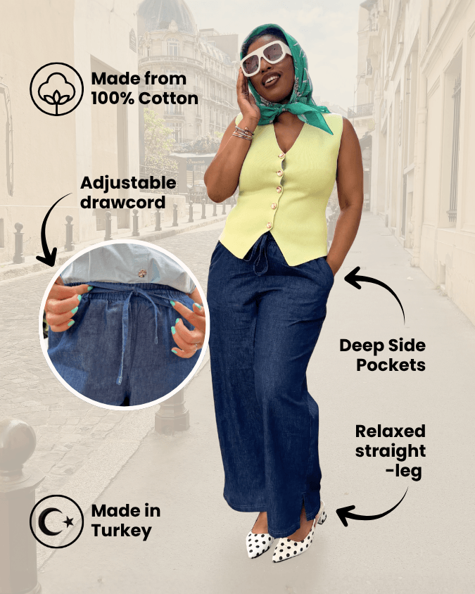 Relaxed Chambray Trousers - Denim