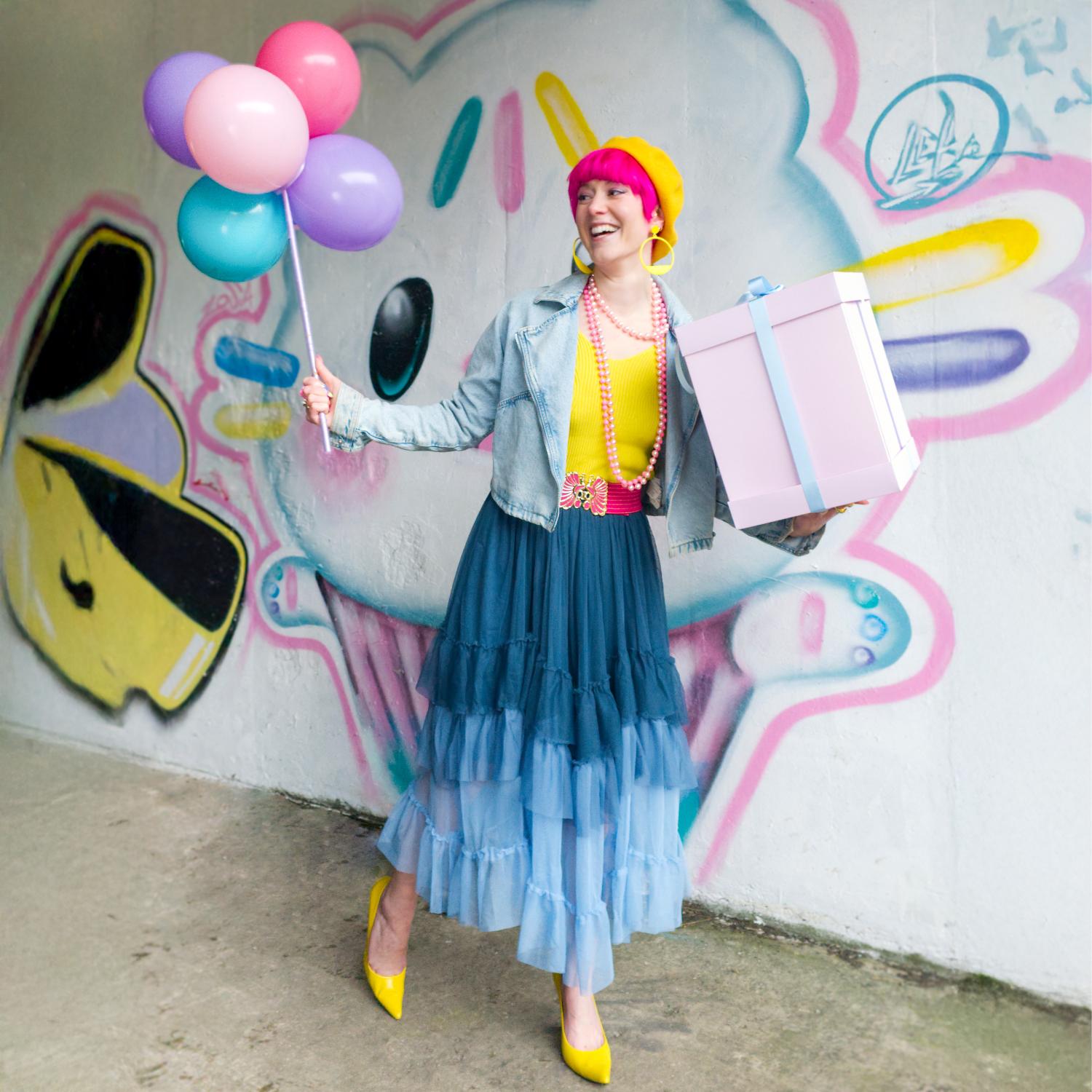 Mesh Maxi Skirt - Blue Ombre