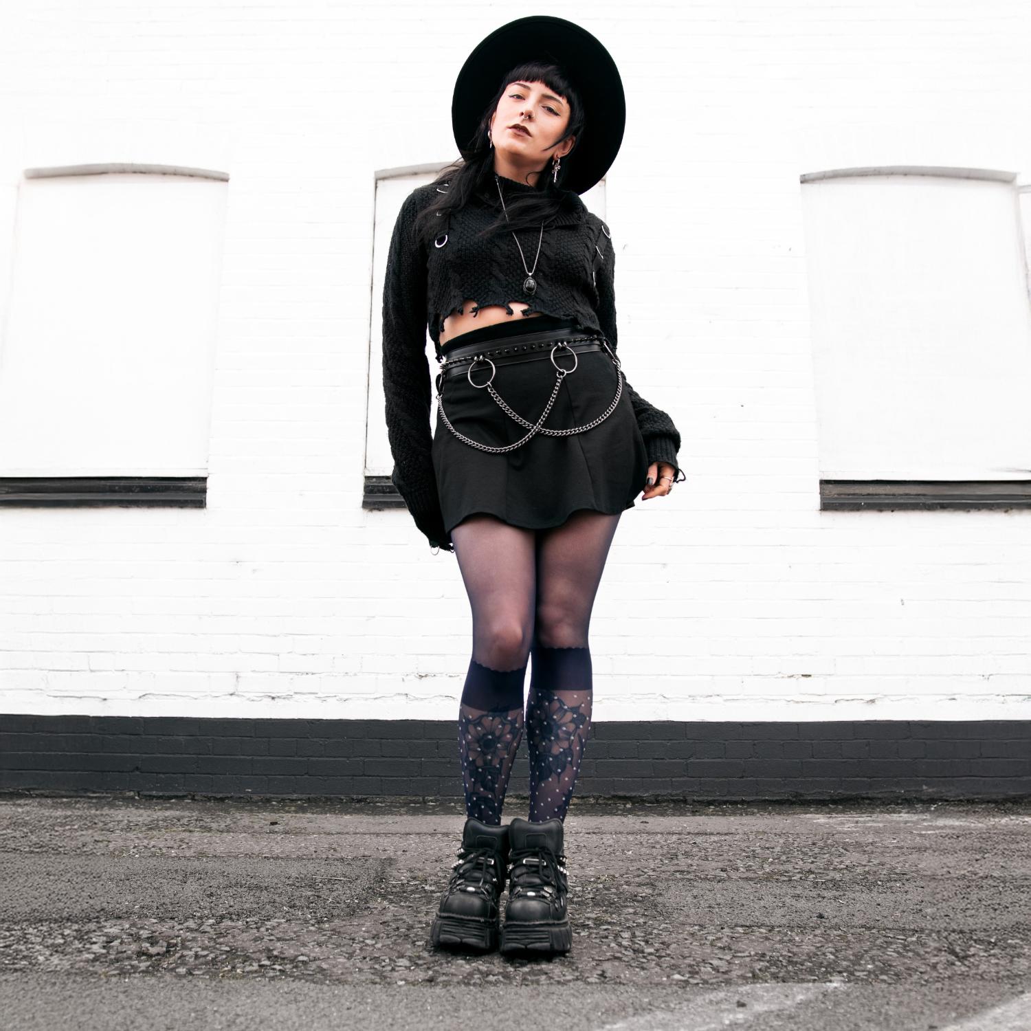 Collants en fausse chaussette Seoul Chic - Marine