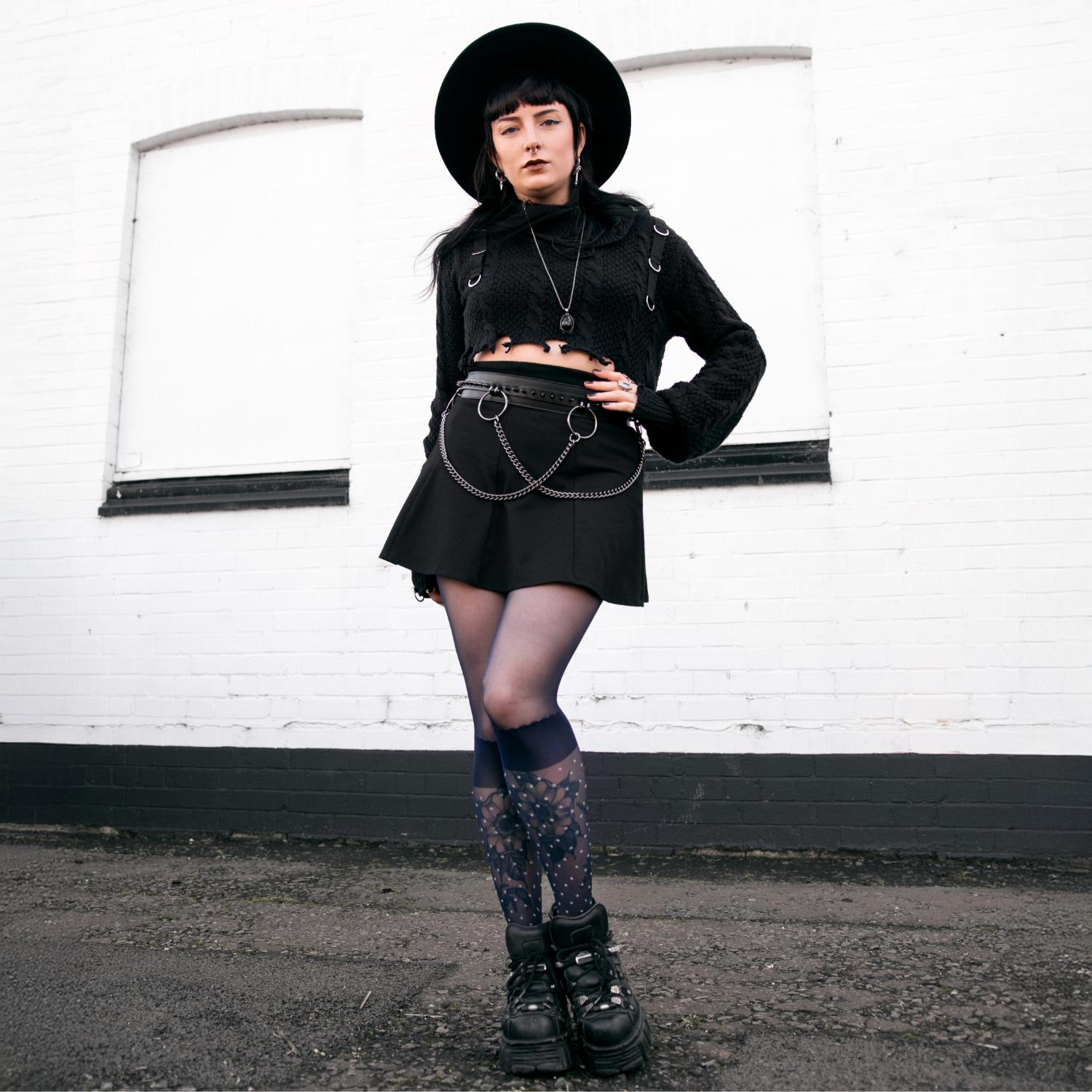 Collants en fausse chaussette Seoul Chic - Marine