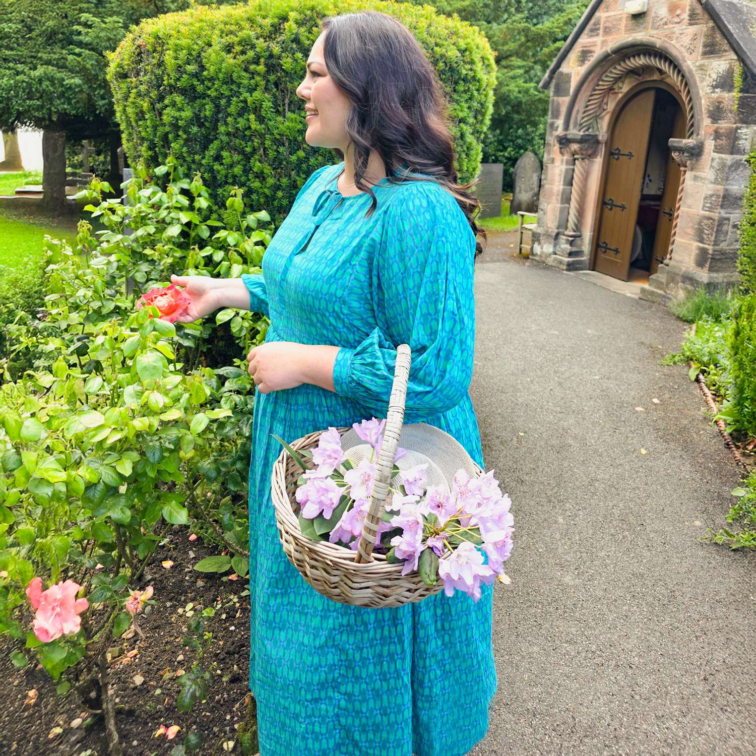 Empire Line Maxi Dress - Teal City | Cotton Voile – Snag EU