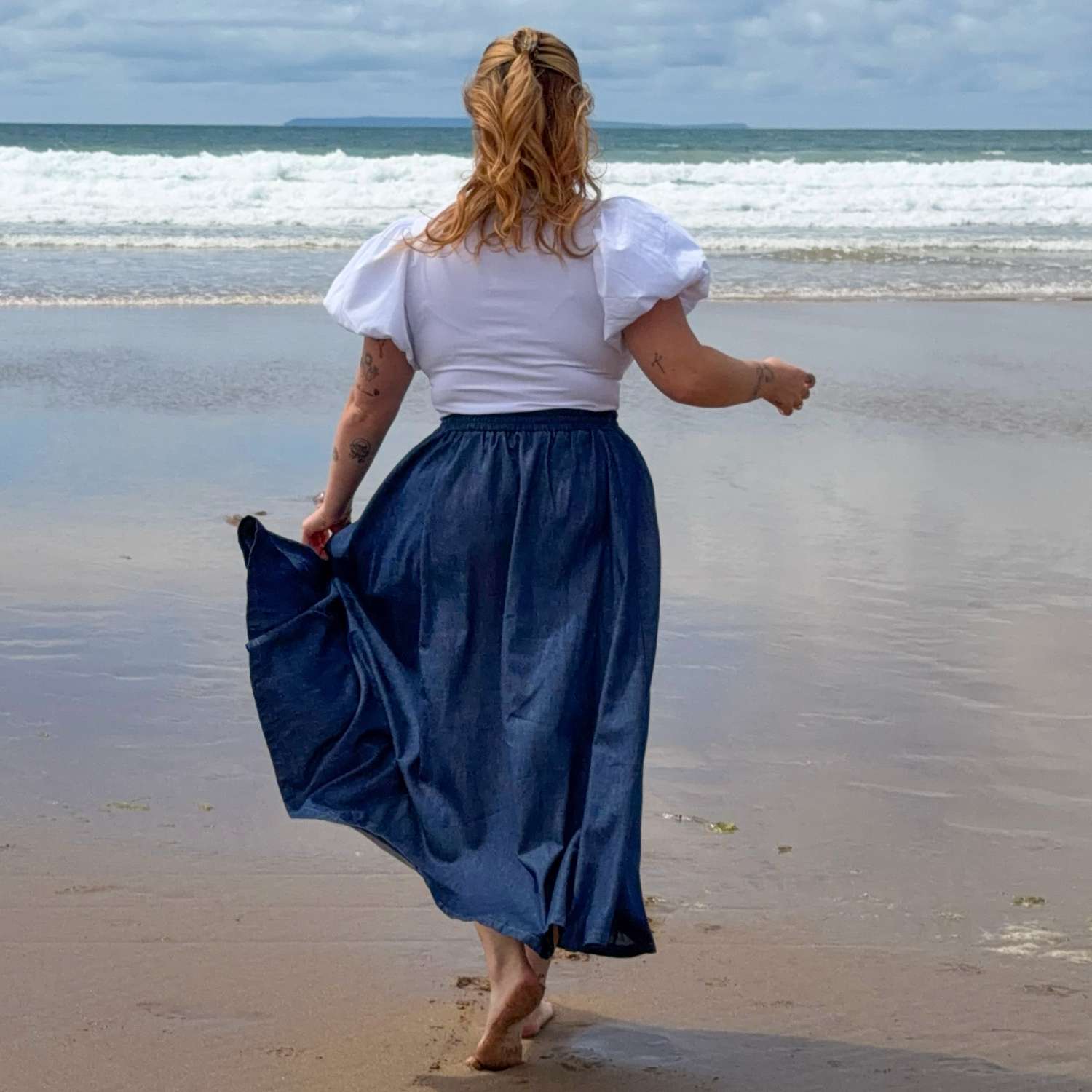 Maxi Chambray Skirt - Denim