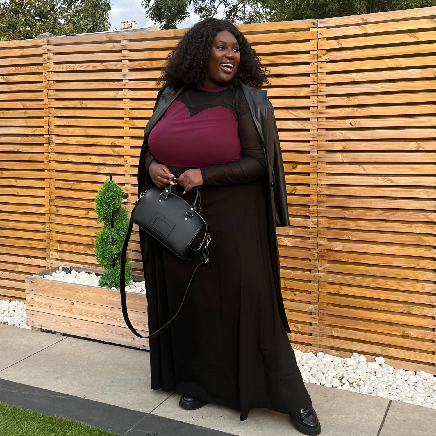 Black Jersey Maxi Skirt | Long A-Line Skirt with Pockets