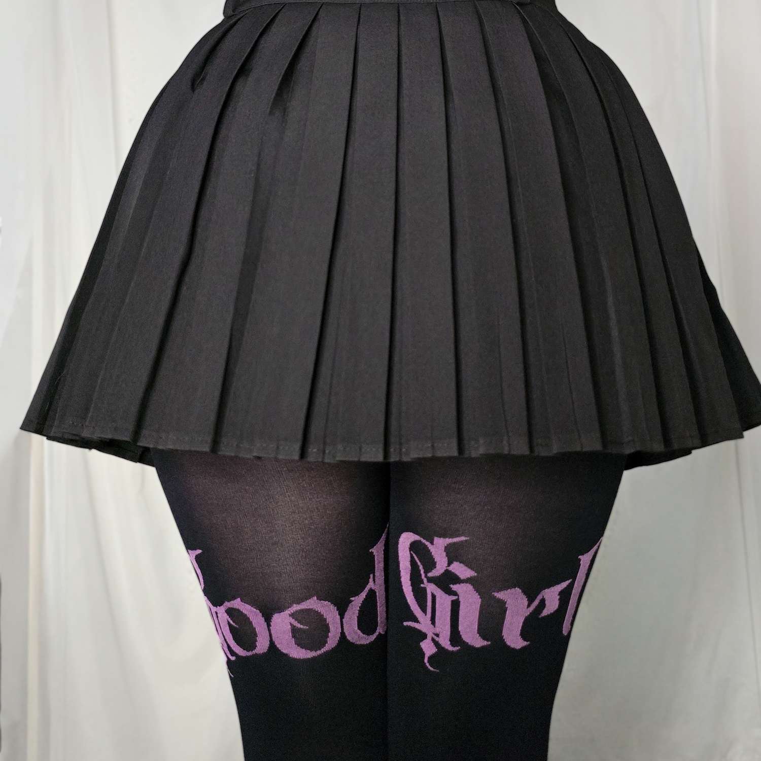 80 Denier Crotchless Tights - Good Girl - Black