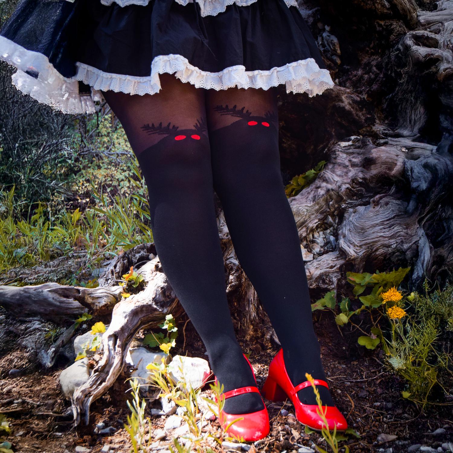Halloween Tights - Mothman - Black