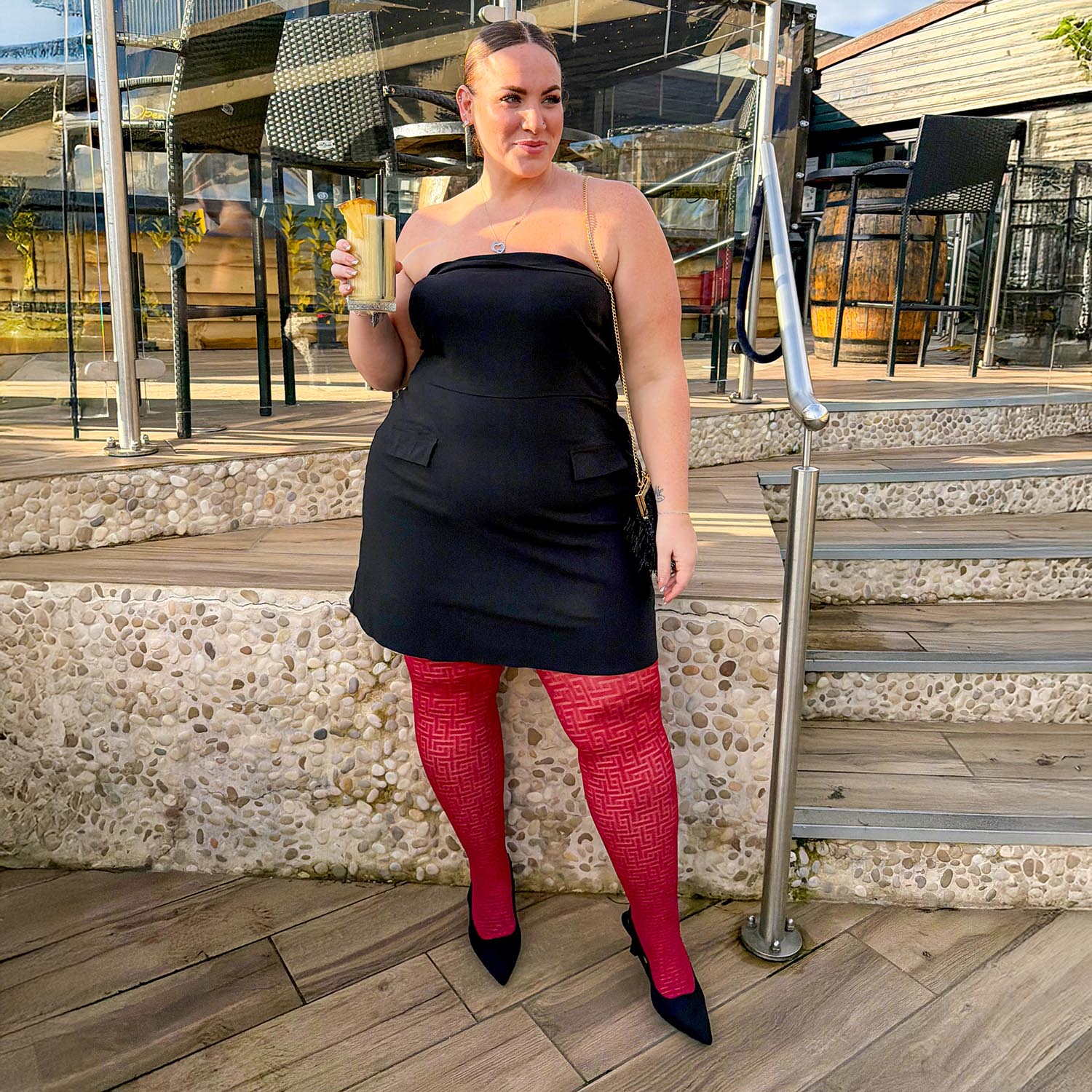 Fishnet Tights - Traditional in Red