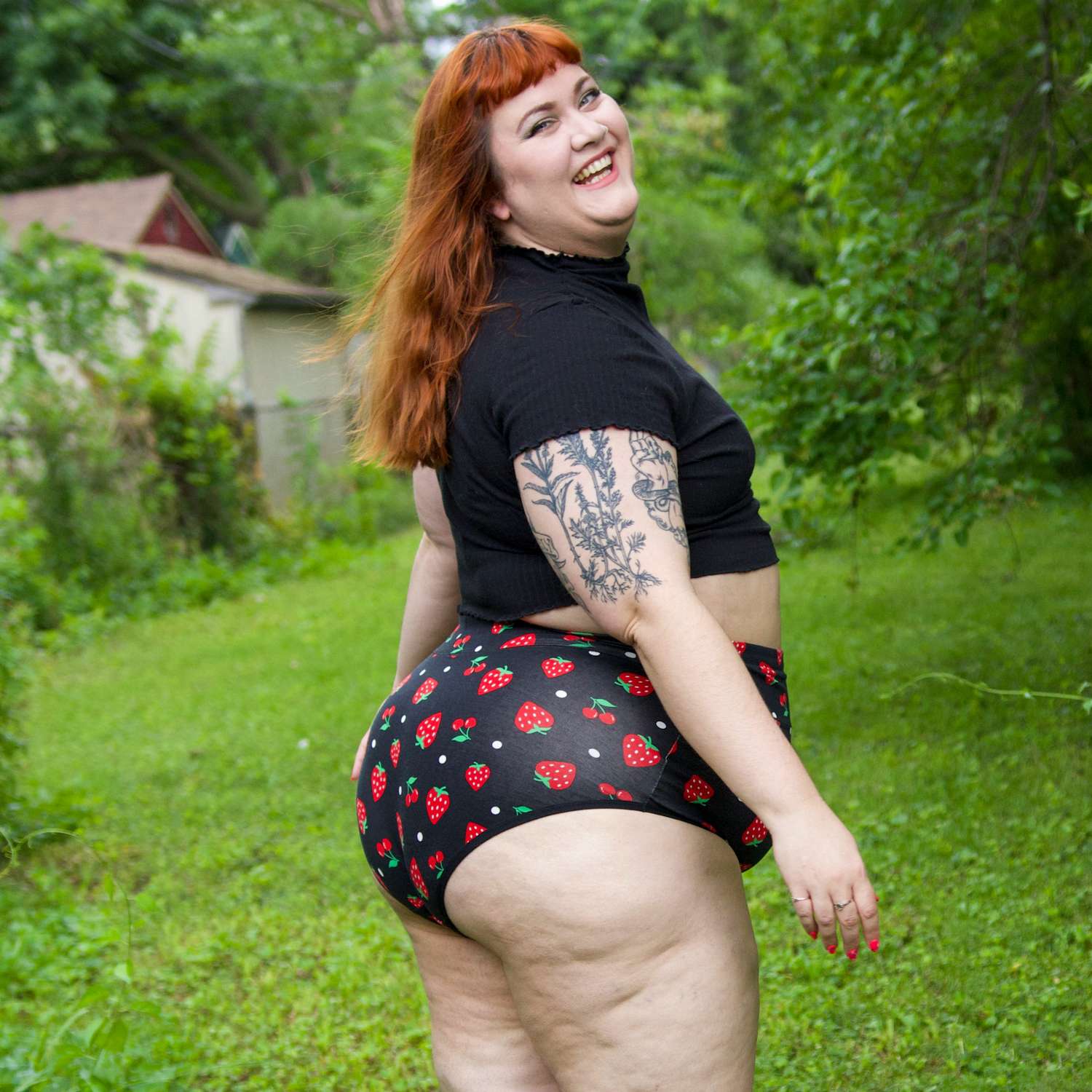 Fruity Super High Waist Knickers - Black