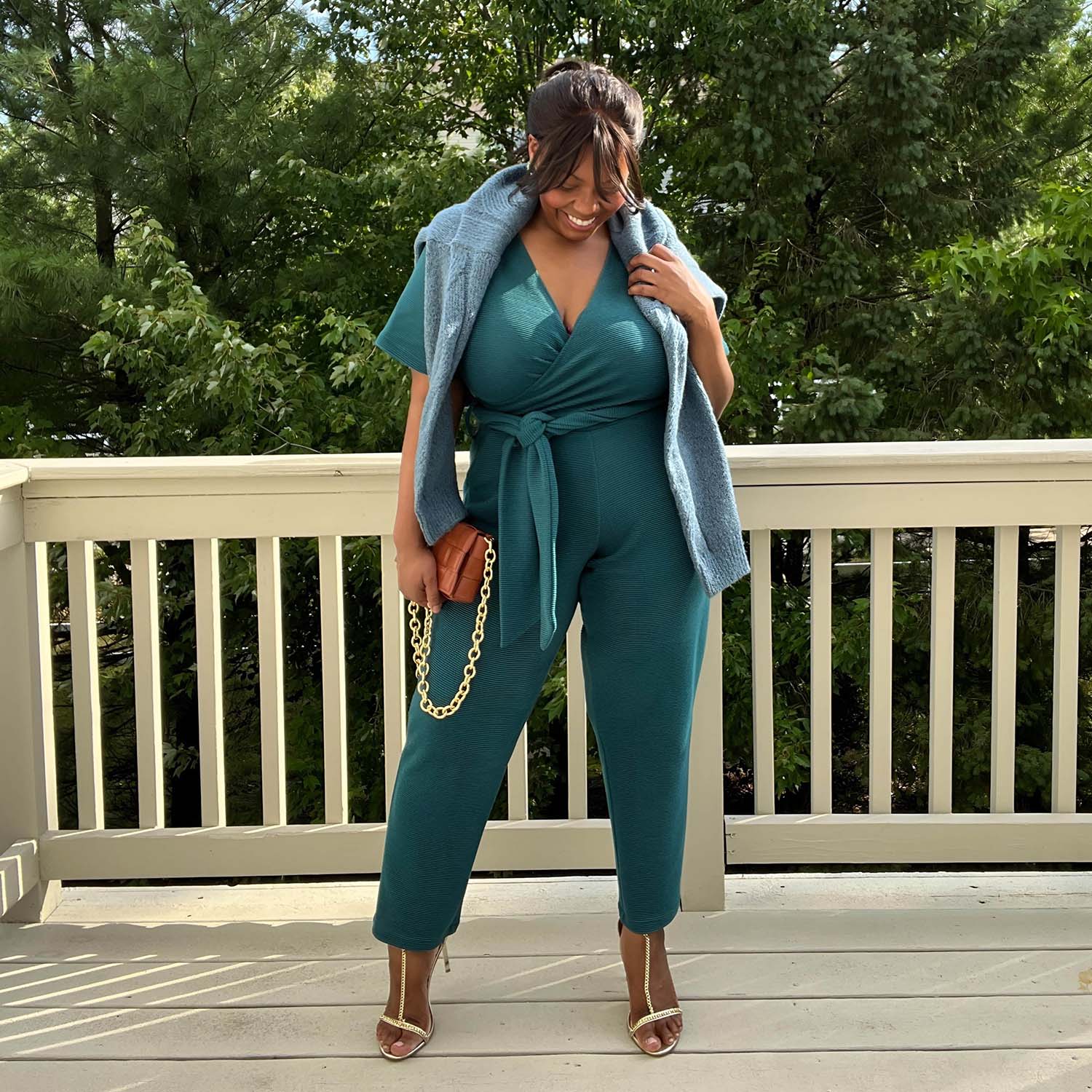 Otoman Wrap Jumpsuit - Blueberry Muffin