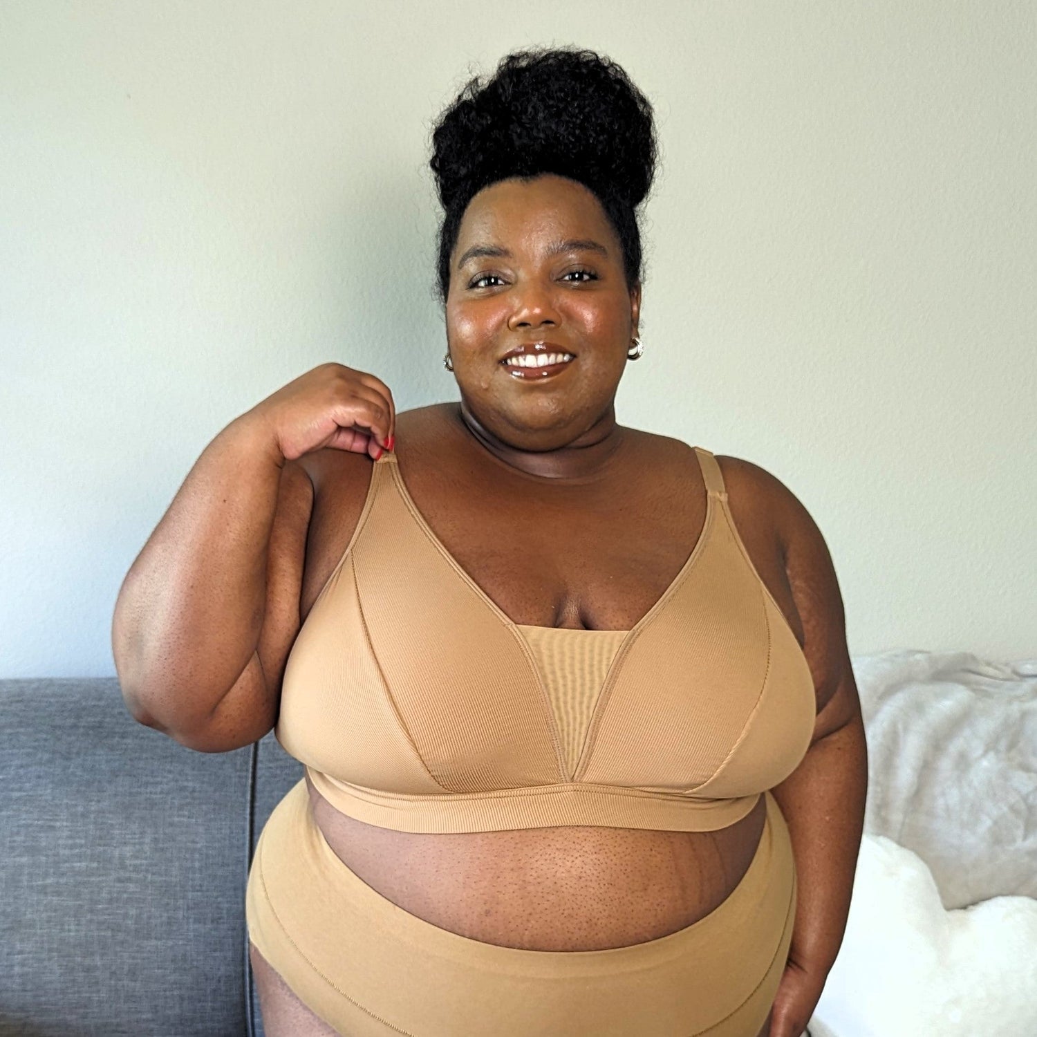 Ribbed Bra Full Cup - Caramel