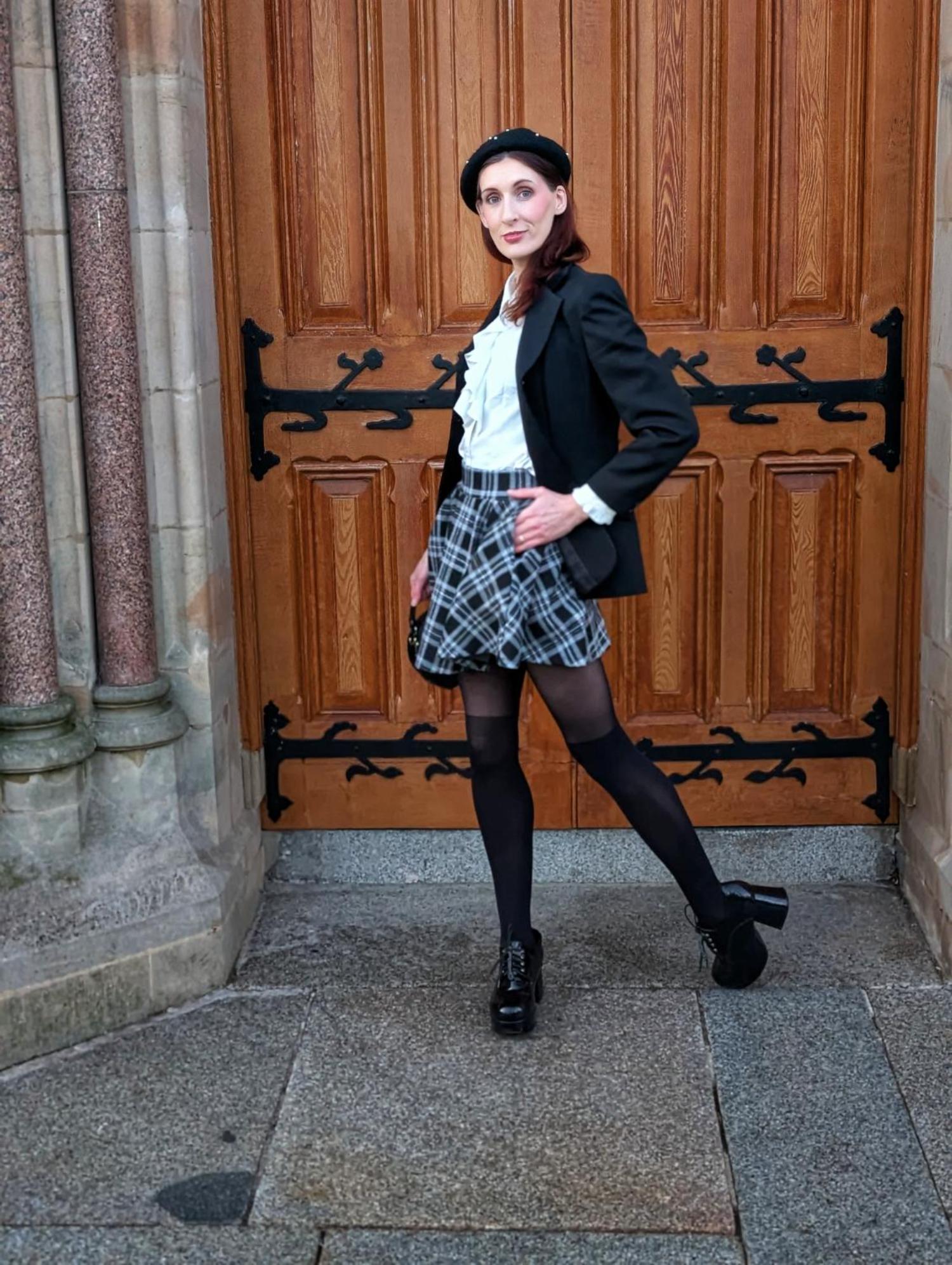 Plaid Mini-Flare Skirt - Cairn