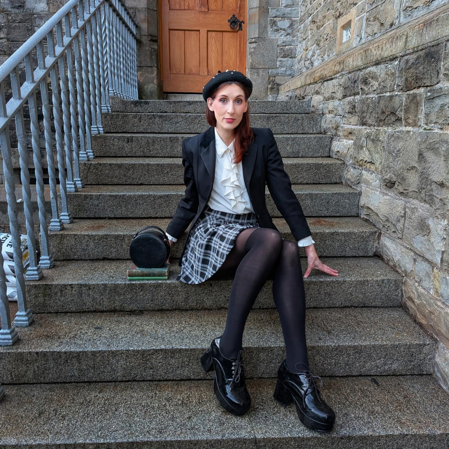 Plaid Mini-Flare Skirt - Cairn