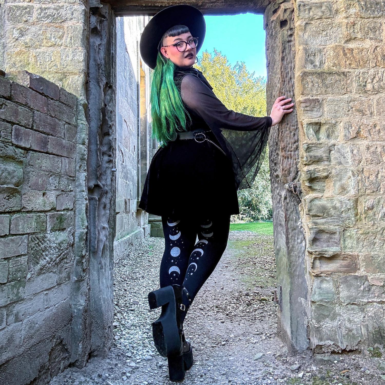 80 Denier Opaque Tights - Moon Phases