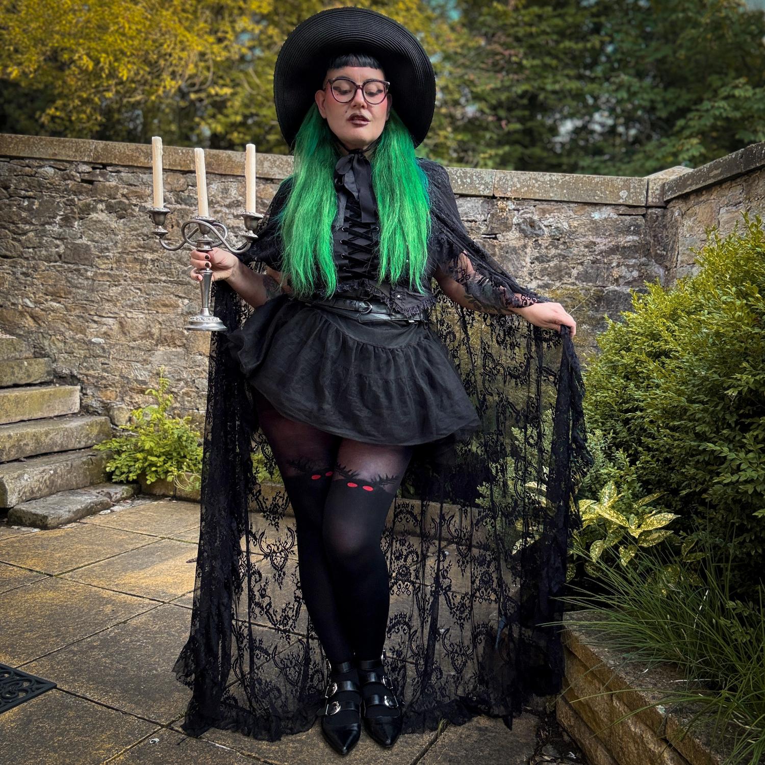 Halloween Tights - Mothman - Black