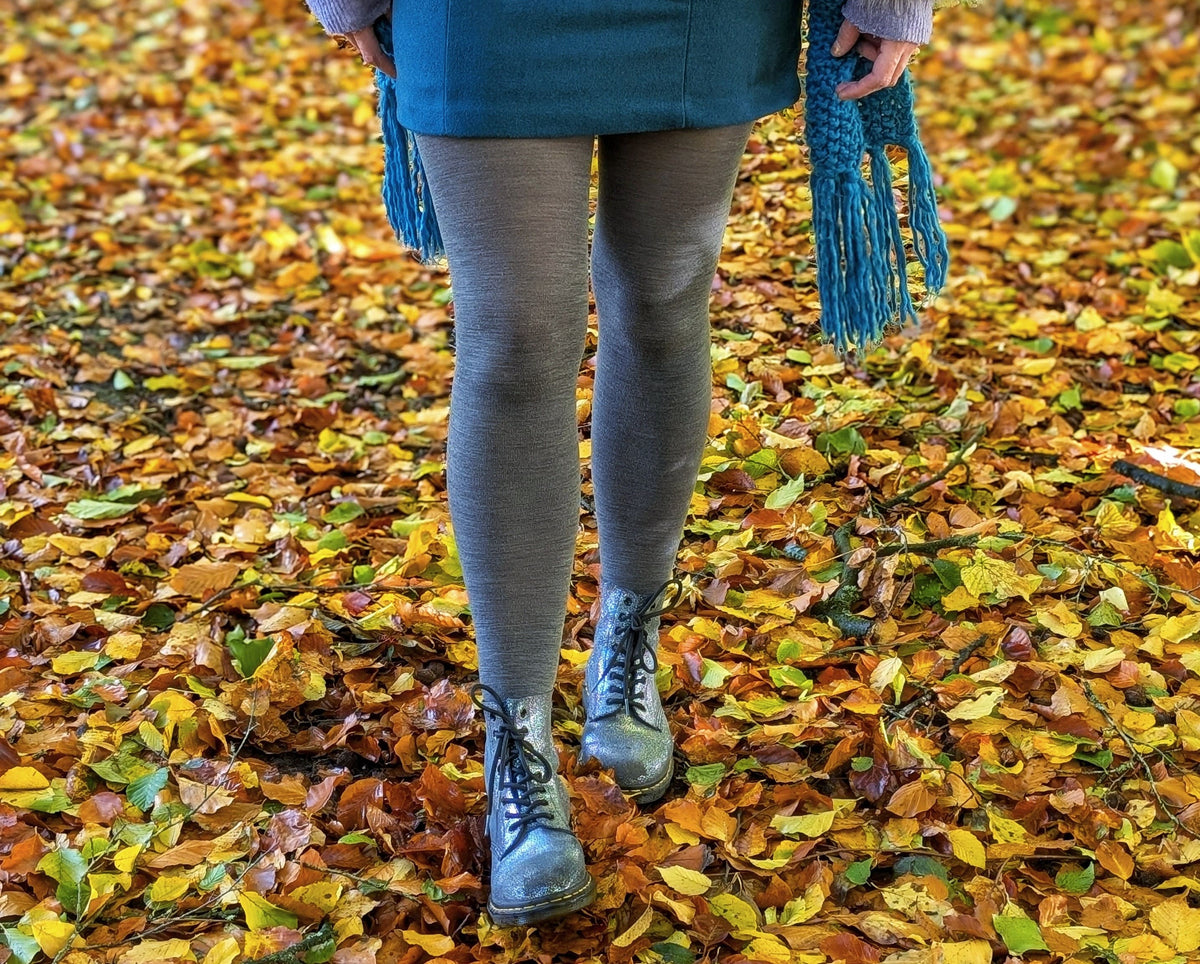 Merino Wool Tights - Silver Lining