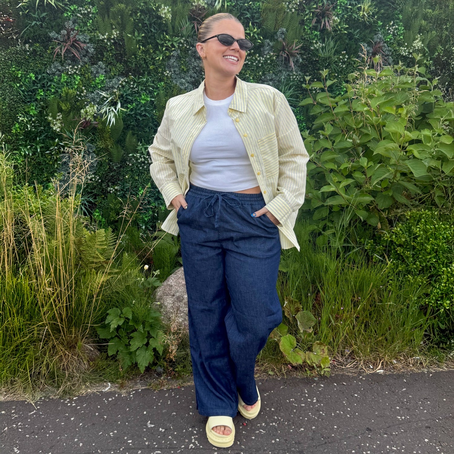 Relaxed Chambray Trousers - Denim