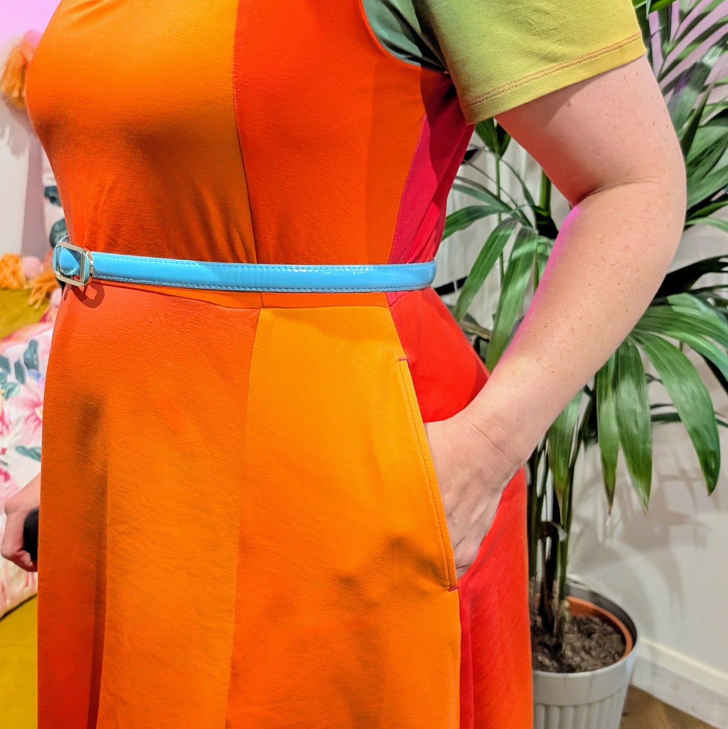 Vestido midi de corte en A «Vanessa» - Arcoíris