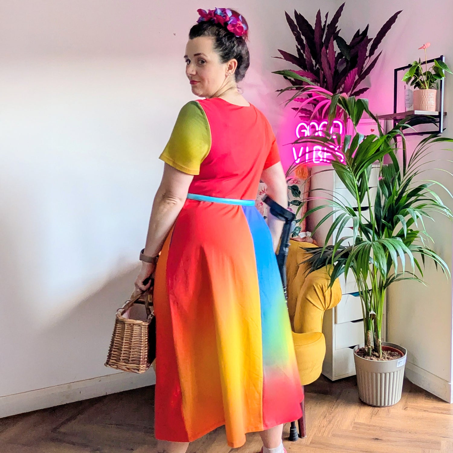 Vestido midi de corte en A «Vanessa» - Arcoíris