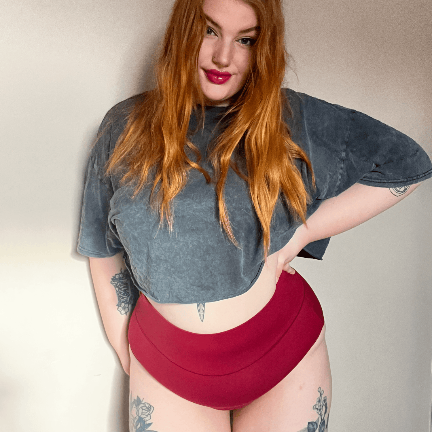 Organic Cotton Full Brief Knickers - Blood Red