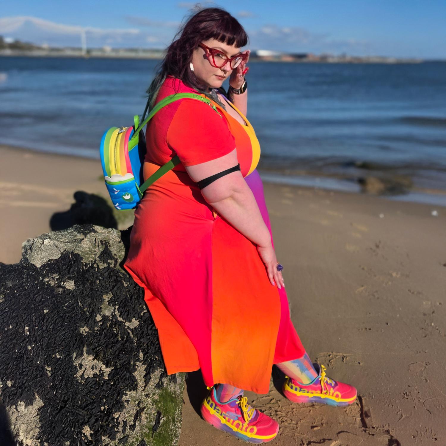 Vestido midi de corte en A «Vanessa» - Arcoíris