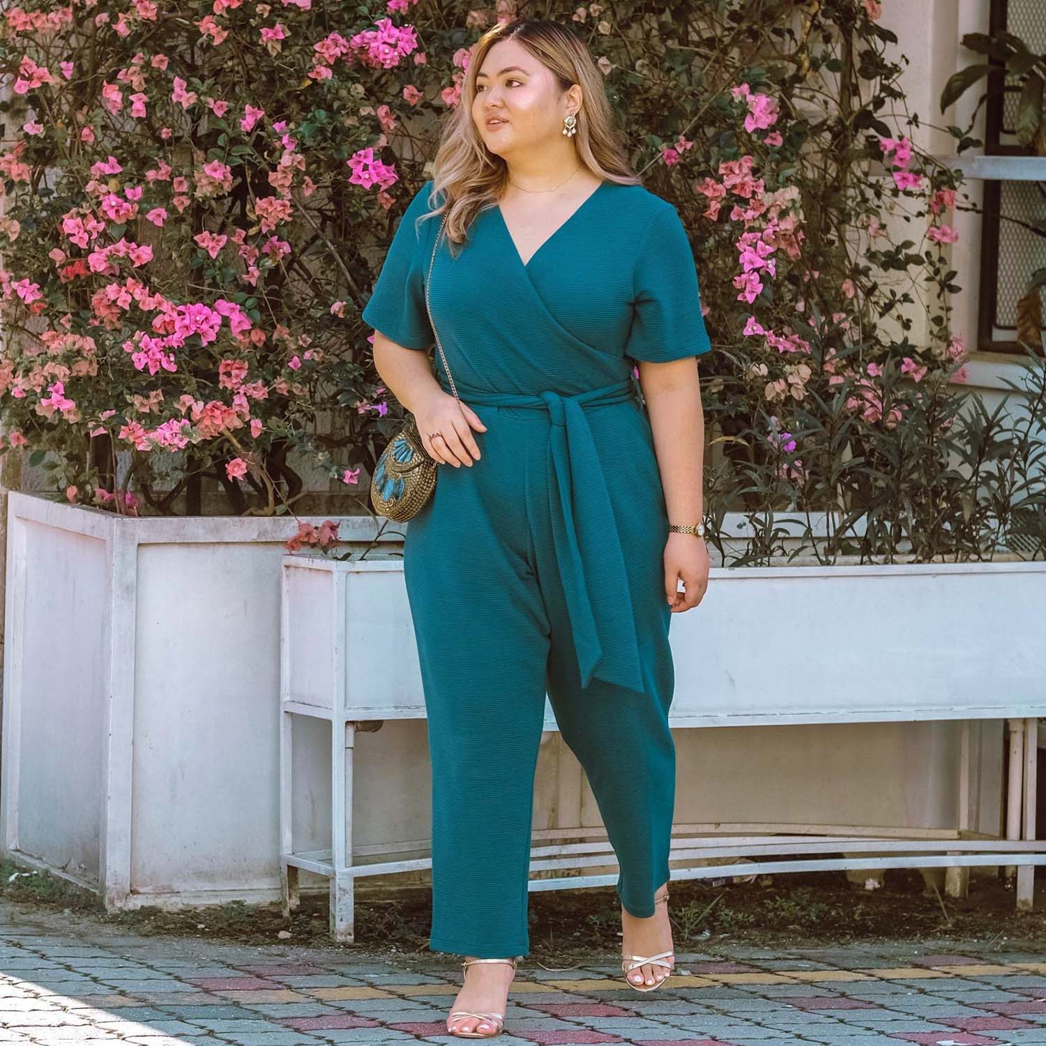 Otoman Wrap Jumpsuit - Blueberry Muffin