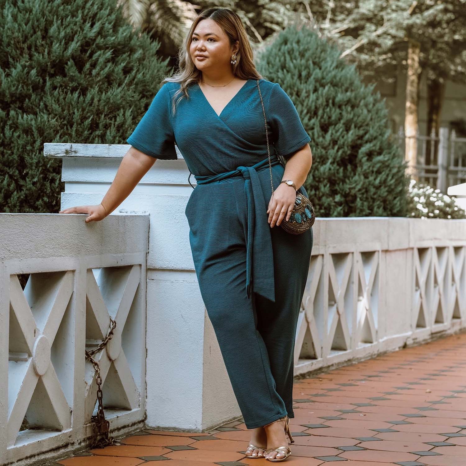 Otoman Wrap Jumpsuit - Blueberry Muffin