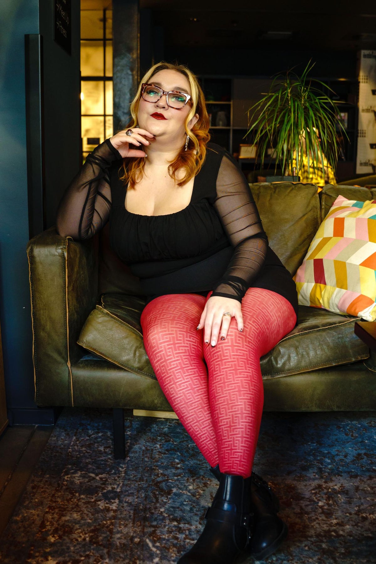 Visnetpanty - Traditioneel in rood