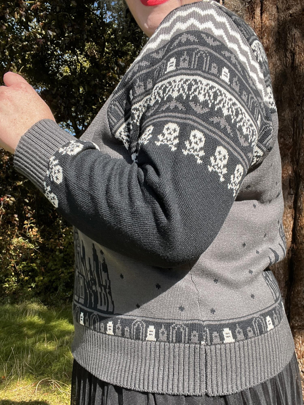 Fair Isle Jumper - Haunted House - Black/Grey