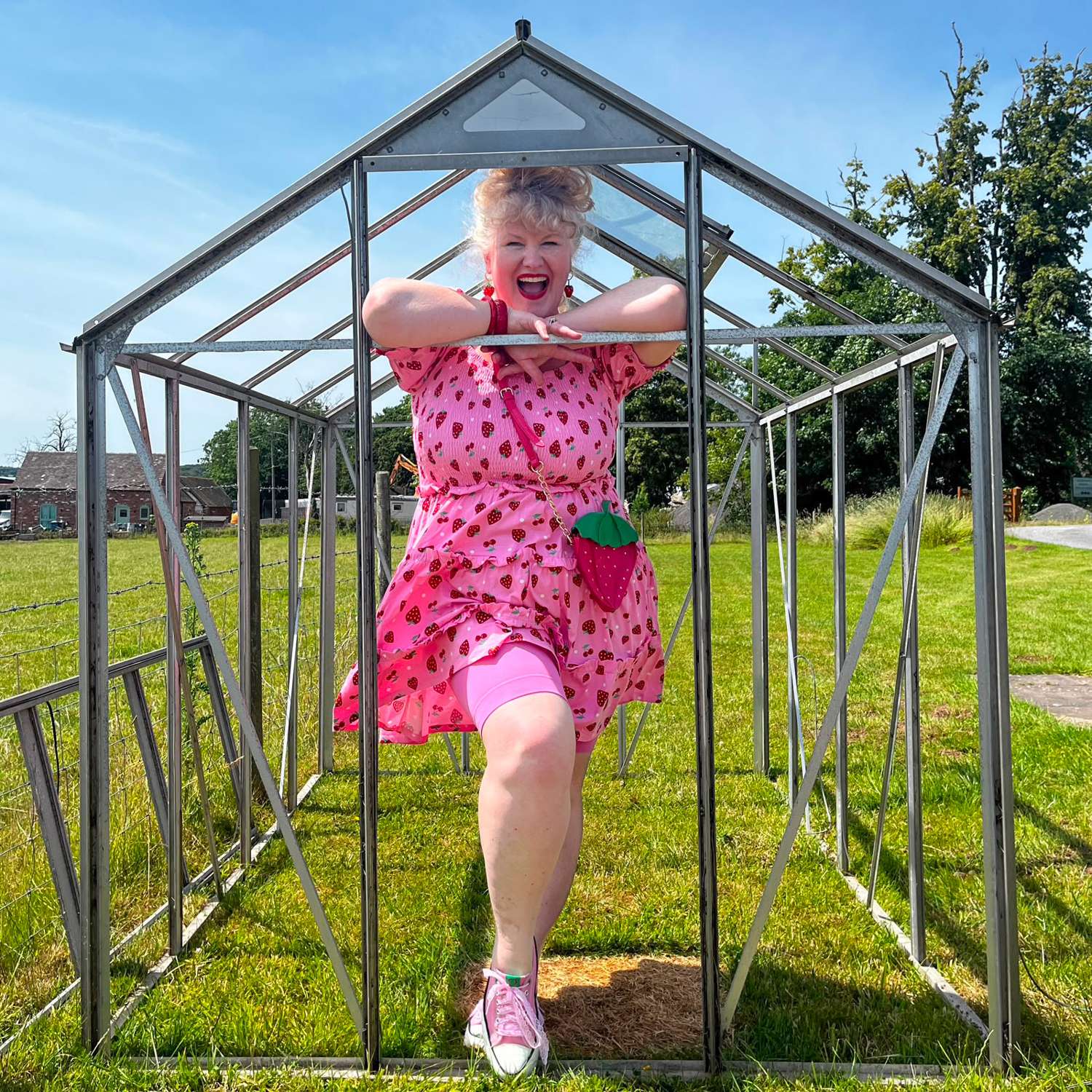 Strawberry Jersey Mini Dress