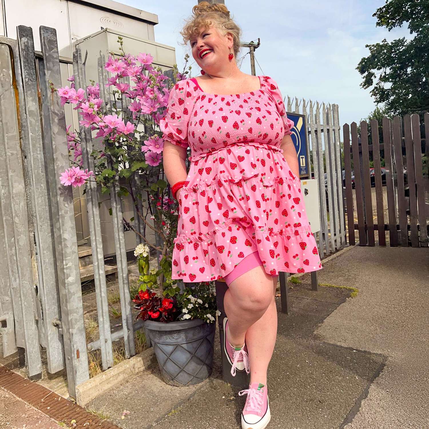 Strawberry Jersey Mini Dress